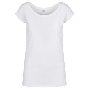 Build Your Brand Womens/Ladies Wide Neck / White
